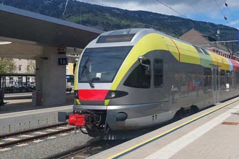 Trenitalia Stadler Flirt at Lienz in Austria (Photo Andrew Grantham)