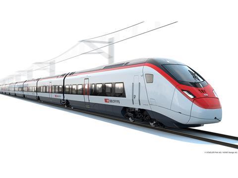 Impression of Stadler EC250 trainset for Swiss Federal Railways.