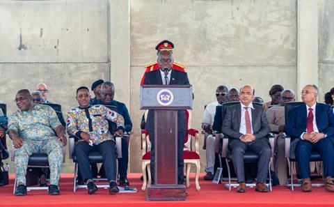 President of Ghana, Nana Addo Dankwa Akufo-Addo, speaking at the commissioning of the 100km Tema-Mpkadan Railway (Photo Afcons)