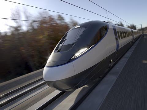 Artists impression of a HS2 train