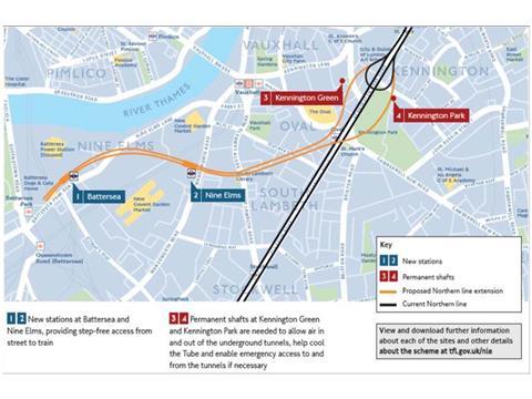 Northern Line Extension Map Northern Line extension breaks ground | News | Railway Gazette 