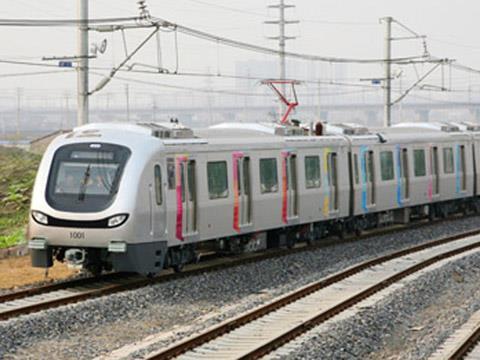 Mumbai metro train on test in China.