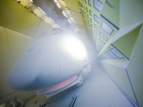 Velaro RUS high speed train in Wien climate chamber.