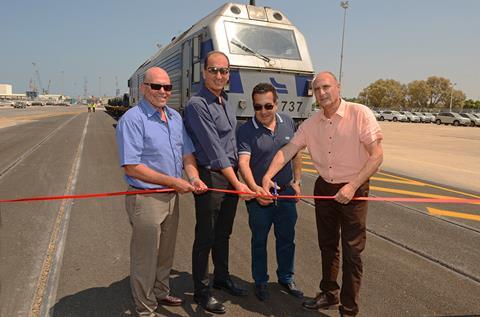 A rail connection to Kishon Port in Haifa enables freight trains to run directly to destinations across the Israel Railways network (Photo: Haifa Port Co/Ariel Warhaftig).