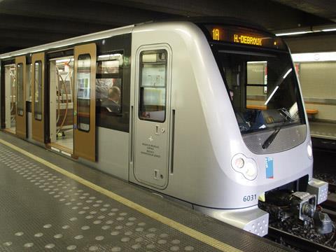 CAF Boa metro train in Brussels.