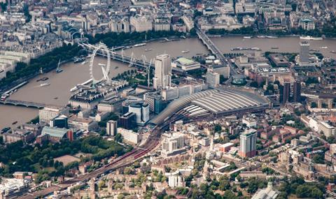 London Waterloo station aerial view