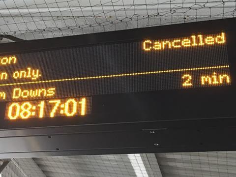 Train delay message