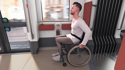 Halle Stadler Tina tram impression wheelchair user