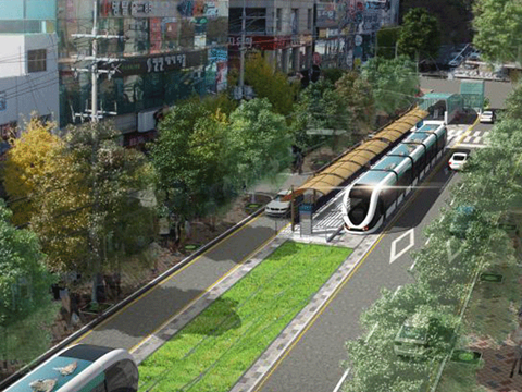 The initial section of the tram line in Busan would be 1·9 km long.