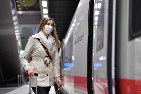 Deutsche Bahn passenger in the coronavirus pandemic