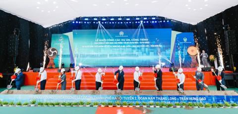 Groundbreaking for  Nam Thang Long - Tran Hung Dao section of metro Line 2 (Photo Hanoi City Portal)