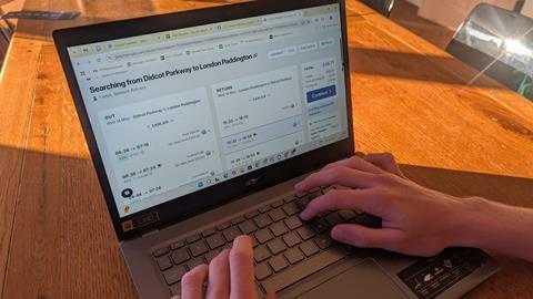 Ticket booking by laptop