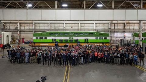 GO Transit coach at Thunder Bay plant (Photo Alstom, Dan Garrity Media)