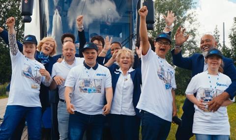 Children with Down's syndrome act asconductors on Amsterdam Route 26 (Photo GVB)