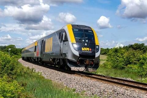 Via Rail train from Ottawa to Toronto