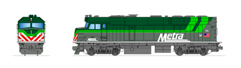 us Chicago Metra F40 battery locomotive image