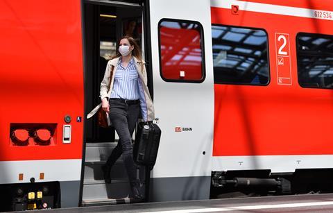 Deutsche Bahn passenger in the coronavirus pandemic 