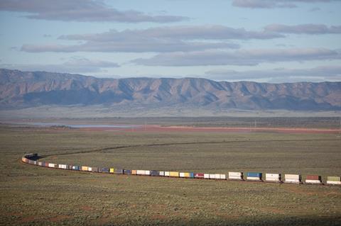 Double-stack train in Australia