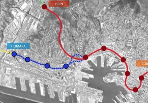 Genova metro extension map