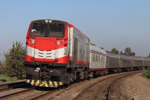 Egypt ENR train with GE Wabtec loco