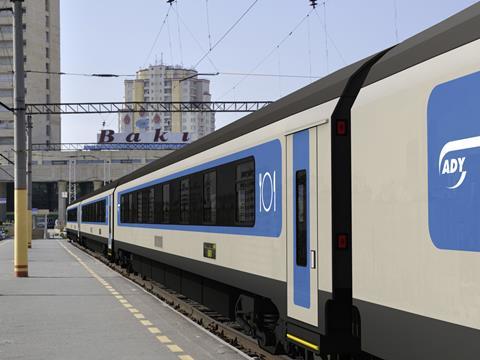 Impression of Stadler Rail sleeping and dining cars for Azerbaijan Railways.