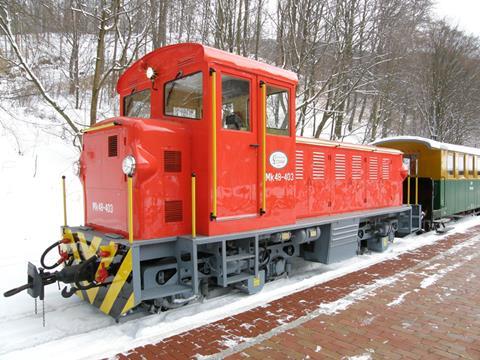 Szilvásvárad Forest Railway Mk 48 battery-diesel hybrid locomotive.