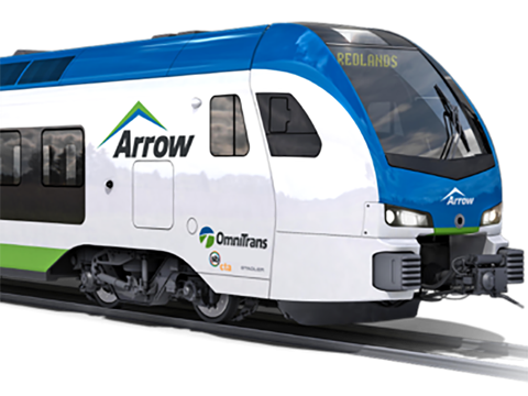 SBCTA has ordered three Stadler Flirt DMUs to operate the Arrow service.