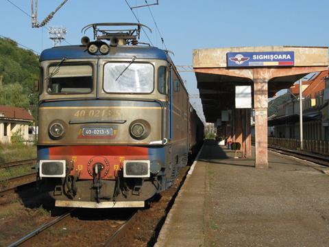 Freight train in Romania.