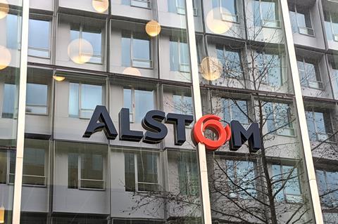 Alstom logo on Saint Ouen building