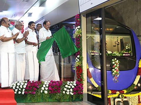 The first underground section of the Chennai metro opened on May 14.
