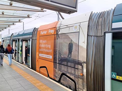 Furrey and Frey branded Nottingham tram (Photo F+F)