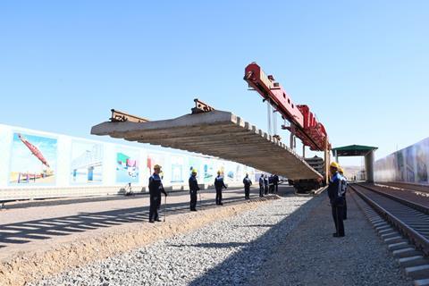 Towraghondi tracklaying (Photo Goverment of Turkmenistan)