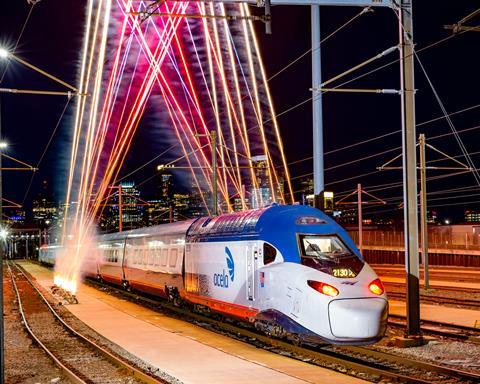 Amtrak NextGen Acela with lights (Photo Amtrak)
