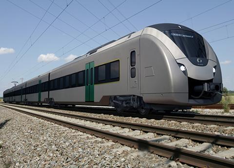 Alstom Coradia Continental electric multiple-unit for Elektronetz Mittelsachsen services.