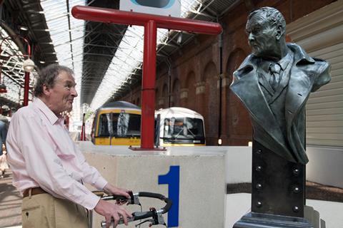 A statue of Adrian Shooter was unveiled at London’s Marylebone station to mark his contribution to the railway business over more than half a century (Photo: Tony Miles)