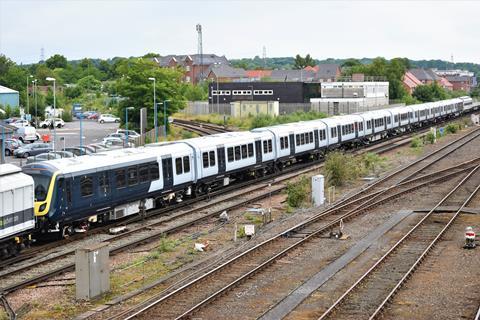 The first Class 701 EMU for South Western Railway has been delivered to Eastleigh (Photo: Christopher Addoo).