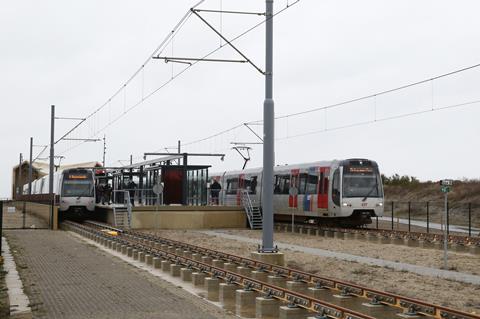 Rotterdam metro Line B at Hoek van Holland Strand