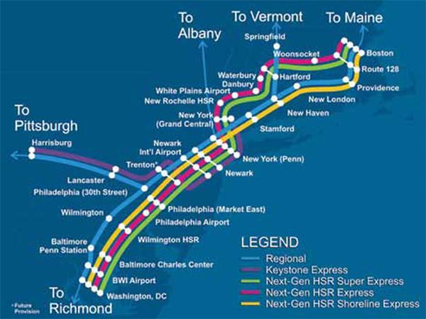 Amtrak Proposes Northeast Corridor High Speed Line News Railway 5334 Tn Us Amtrak Nec Highpseed Plan 