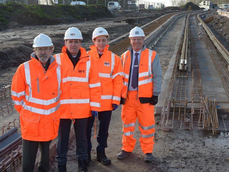 Tracklaying starts on Manchester’s Trafford Park tram extension Metro